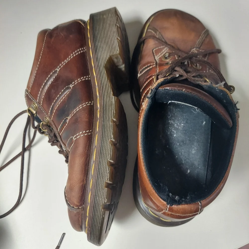 Vintage Dr. Martens Chunky 9764 Oxford Brown Leather Shoes Men's Size 6 Doc - Picture 3 of 14